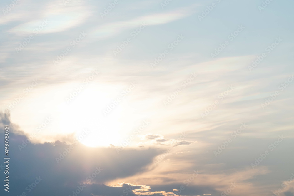 beautiful white clouds and sunlight on the blue sky perfect for the background, take in morning beautiful white clouds and sunlight on the blue sky perfect for the background, take in morning