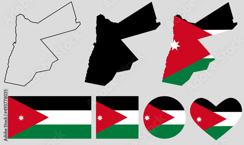 jordan flag map icon set photo