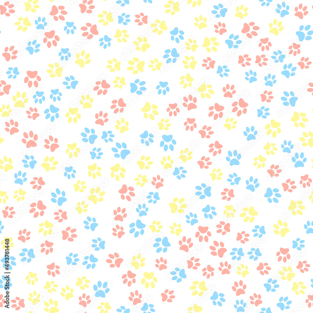 Seamless pattern with animal footsteps. Vector Seamless pattern with animal footsteps. Vector