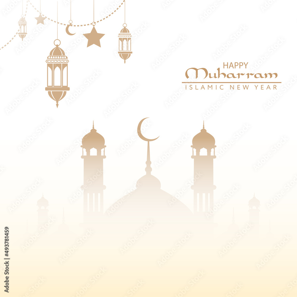 Happy Muhammad. Islamic New Year background. Vector