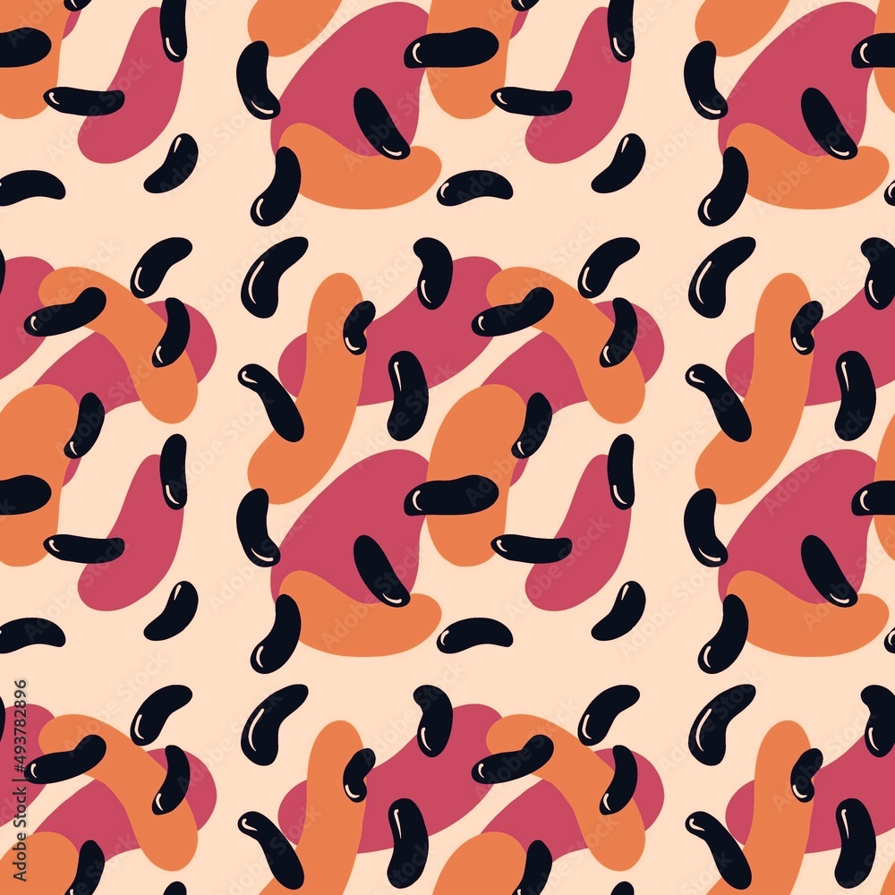 Abstract seamless beans pattern for fabrics and packaging and gifts and cards and linens and kids Abstract seamless beans pattern for fabrics and packaging and gifts and cards and linens and kids