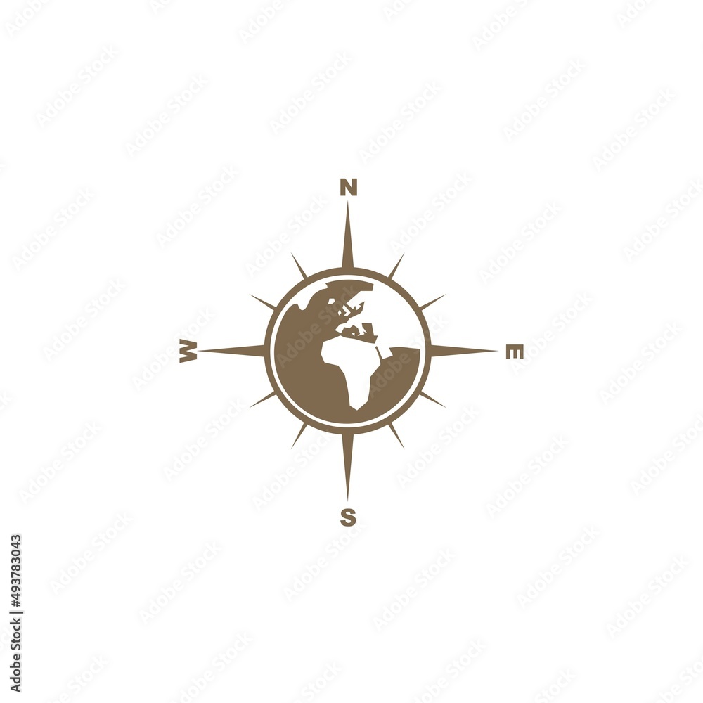 Compass and Globe for transport, travel and navigation logo design Compass and Globe for transport, travel and navigation logo design