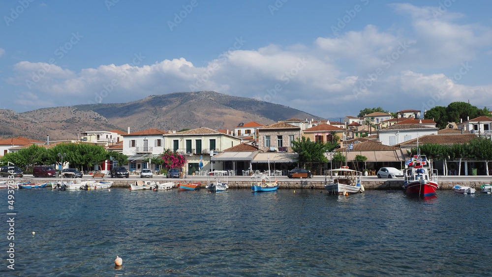 Beautiful small port of picturesque village of Galaxidi, Fokida, Greece