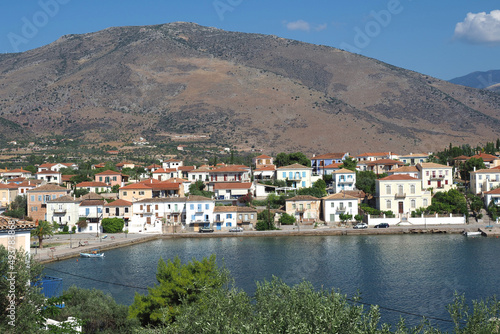 Beautiful small port of picturesque village of Galaxidi, Fokida, Greece © aerial-drone