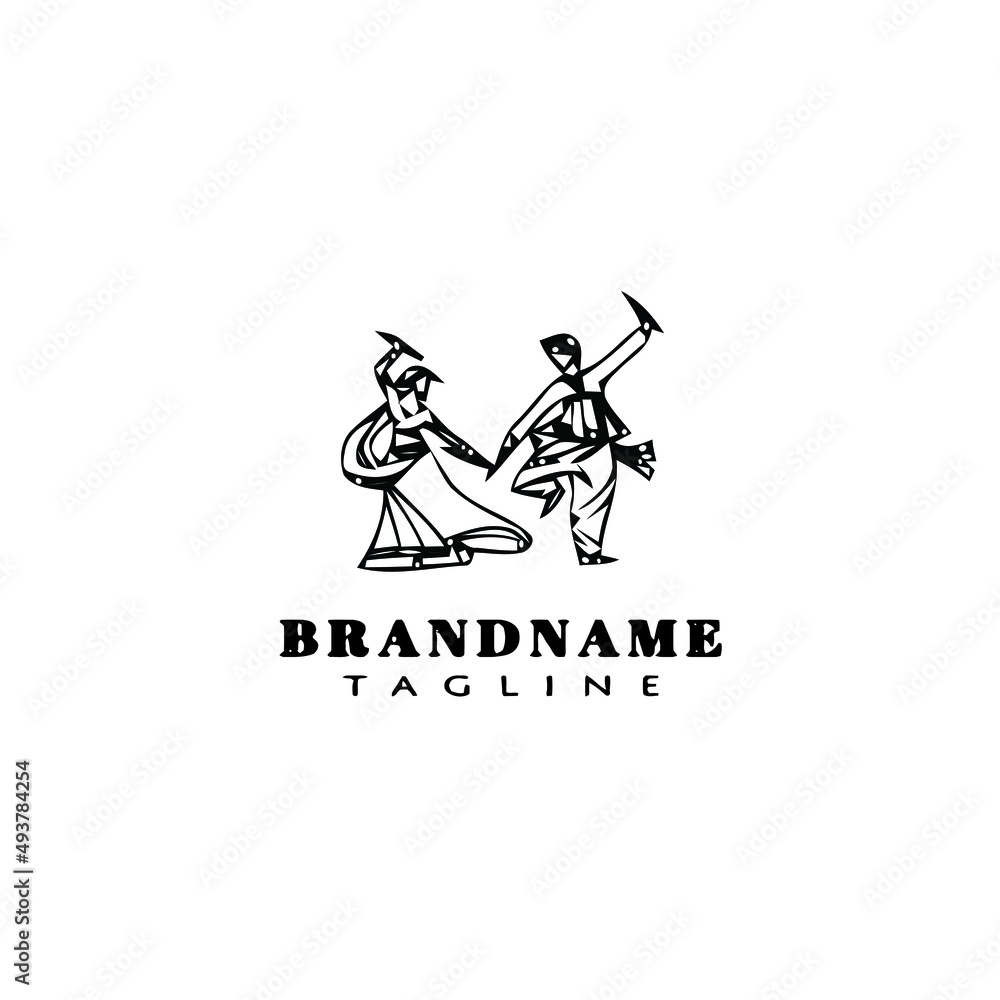 garba dance or indian dance logo cartoon icon design template black isolated vector illustration garba dance or indian dance logo cartoon icon design template black isolated vector illustration