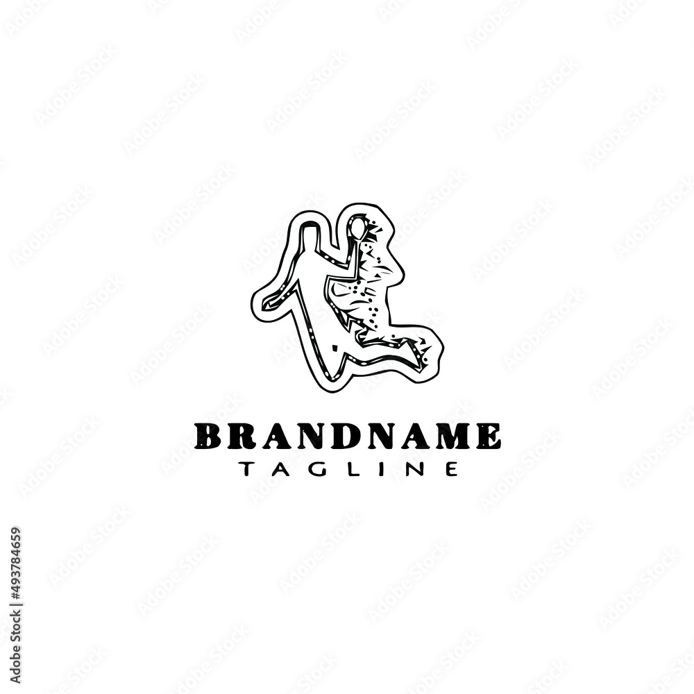 handball player logo cartoon design icon vector illustration handball player logo cartoon design icon vector illustration