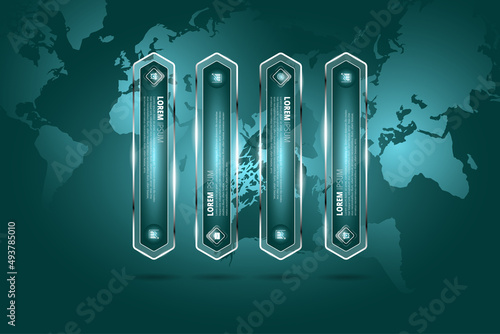 lighting and glasses shapes modern infographic design template premium vector