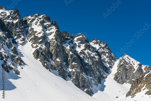 Wallpaper Mural Concave and convex formations in the mountains with which climbing routes in winter scenery were led. Torontodigital.ca