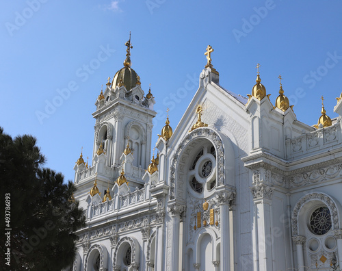 Canvas Print Bulgarian St Stephen Church or Bulgarian Iron Church in Turkey and Church Detail