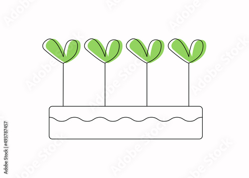 Floristry and gardening. The concept of gardening, floriculture. Drawings, vector illustration.