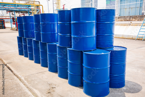Oil barrels green or chemical drums vertical