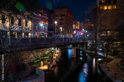 Looking Down to the San Antonio Riverwalk from Downtown San Antonio Street © porqueno