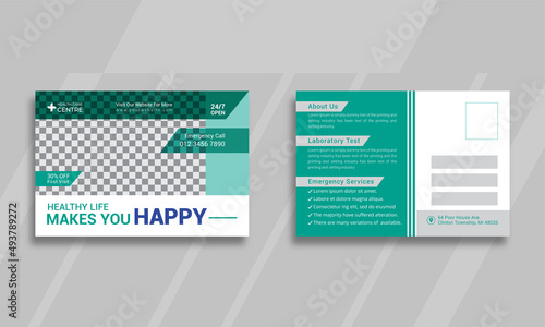 Medical Post card template design