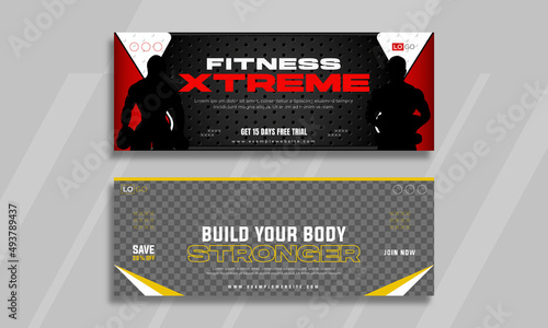 Fitness extreme facebook cover banner template design