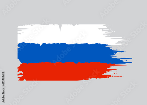 National flag of the Russian Federation  brush painted vector illustration