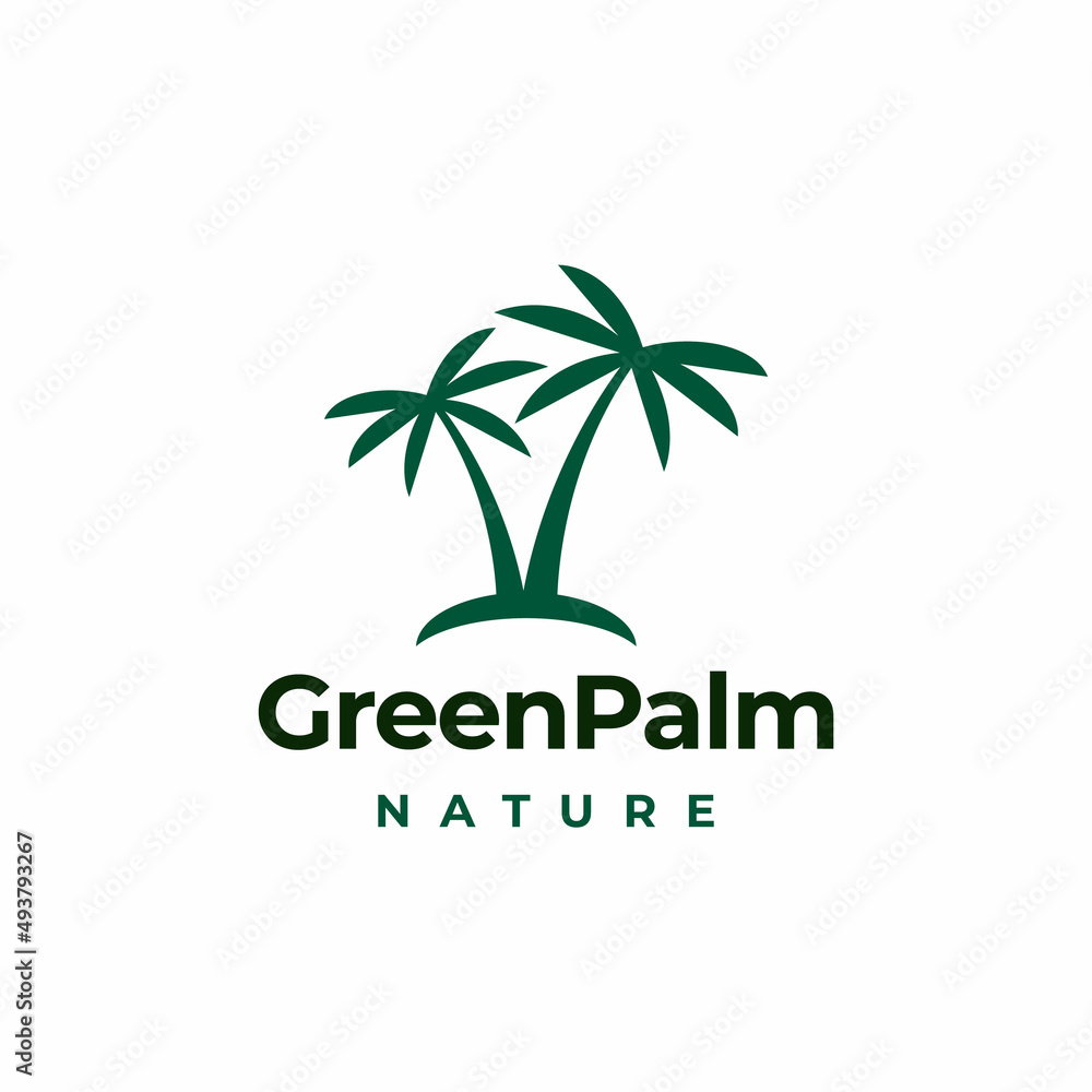 palm tree logo design vector icon illustration