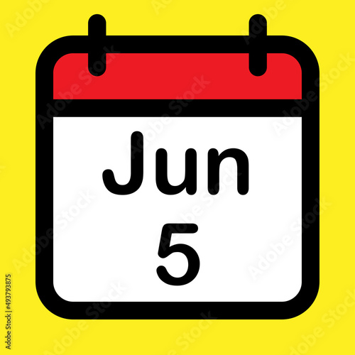 Calendar icon fifth June