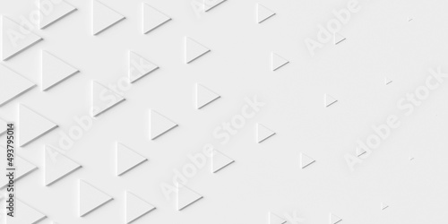 White thin triangle background wallpaper banner pattern with copy space, fading out geometry template
