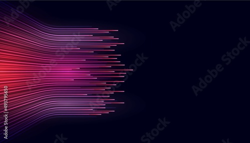 Modern abstract high-speed lines movement. Dynamic motion light trails on dark background. Futuristic, technology pattern for banner or poster design.
