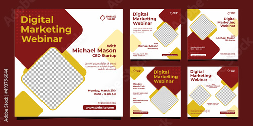 Digital marketing webinar social media post template design