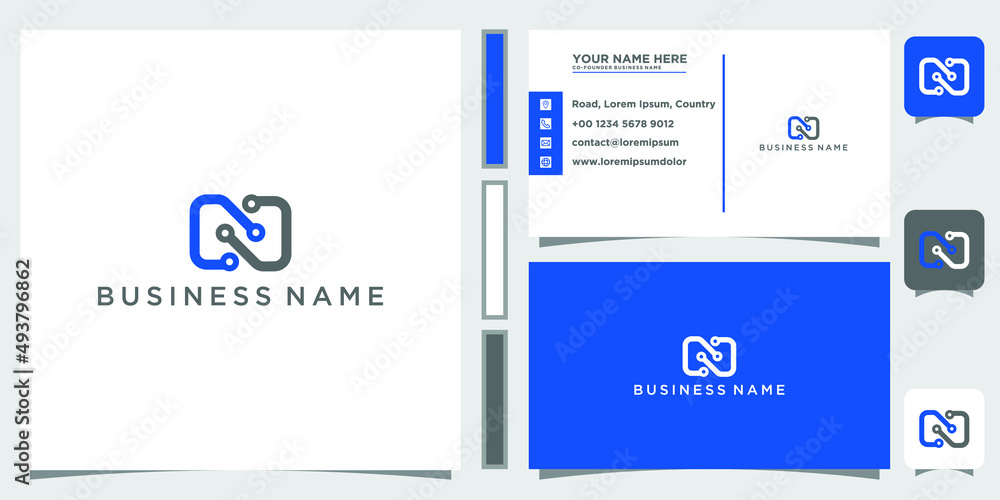 Letter N Molecule Logo, Neuron with Alphabet N Vector Molecular Connection Symbol and Business Card Letter N Molecule Logo, Neuron with Alphabet N Vector Molecular Connection Symbol and Business Card