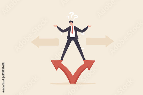 Business or life strategy confusion and opportunity doubt. Business decision right or wrong.