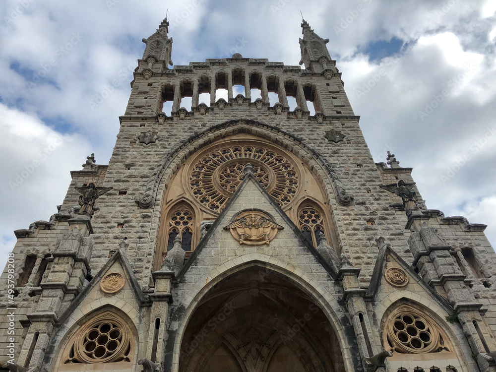 Sant Bartomeu Church on the main square in Sóller designed by Antoni Gaudí's disciple, Joan Rubió Bellver