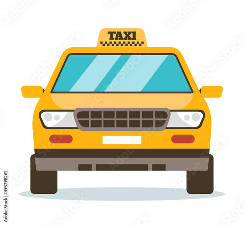 Yellow taxi car cab isolated graphic design element illustration

