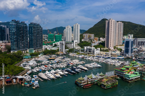 Top view of Hong Kong yacht club © leungchopan