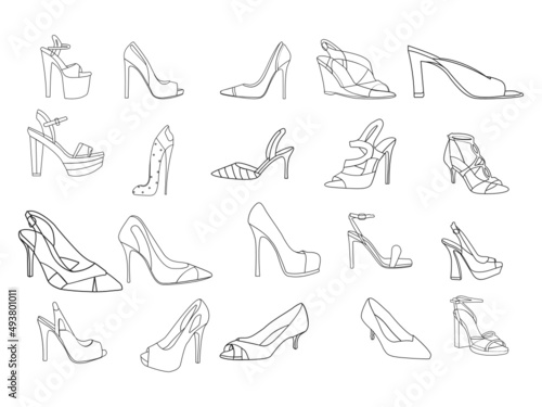 Obraz na plátně High heels vector