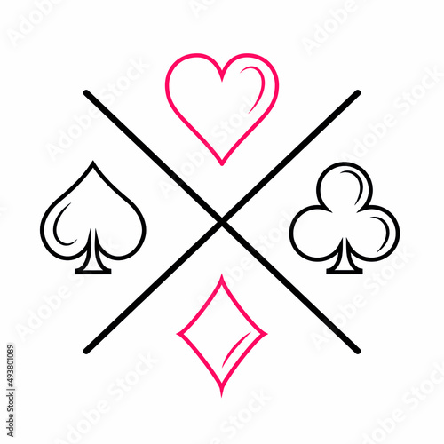 Card suit set of vector illustration