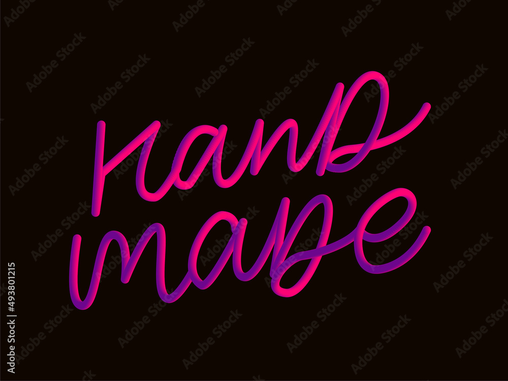 Label or logo with lettering hand made. Vector flat illustrations. Modern and stylish badge. Thin line inscription handmade, made with love, craft product on white. Label or logo with lettering hand made. Vector flat illustrations. Modern and stylish badge. Thin line inscription handmade, made with love, craft product on white.