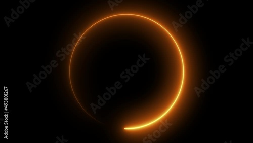 Footage The moving neon lights in the shape of an circle sign come in 5 colors: orange, blue, green, red, purple.