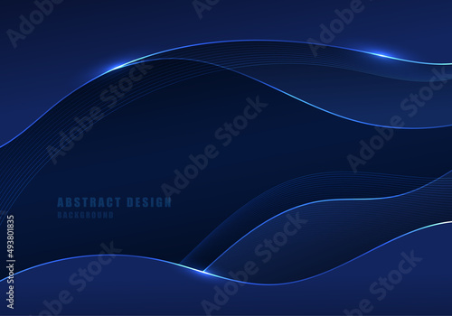 Abstract tech gradient blue design artwork decorative template. Well organized object for use background. Illustration vector