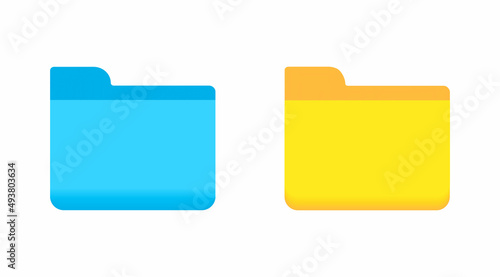 Icon folders of computer files: document, data, archive. Graphic illustration of paper yellow close pc directory for web. Empty internet portfolio isolated. Vector EPS10