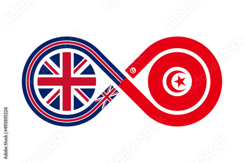 unity concept. english and tunisian arabic language translation icon. vector illustration isolated on white background	