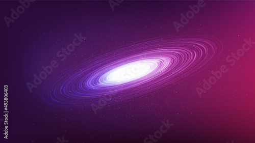 Dark Violet Black Hole on Galaxy Background