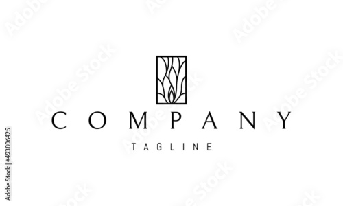 Vector logo on which an abstract image of a fire in the form of a branched tree.