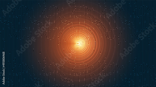 Orange Equalizer on Digital Sound Wave Background