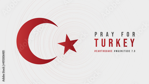 Pray for Turkey Message with Map on Gray background,design for Support and help to people; charity; donate after  Beirut explosion; vector illustration.