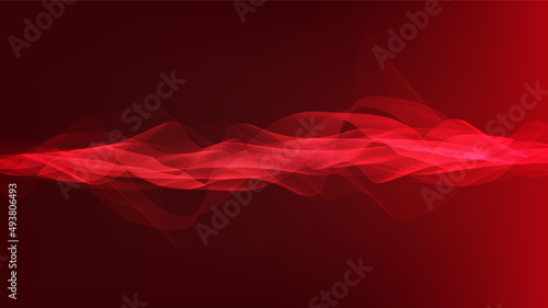 Modern Dark Red Sound Wave Background,technology and earthquake wave diagram concept,design for music studio and science,Vector Illustration.