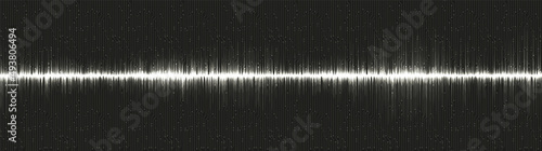 Panorama Black and white  Sound Wave Background,technology and earthquake wave diagram concept,design for music studio and science,Vector Illustration.