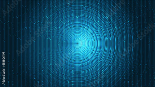 Circle Light Equalizer on Digital Sound Wave Background,technology and earthquake wave diagram concept,design for music studio and science,Vector Illustration.