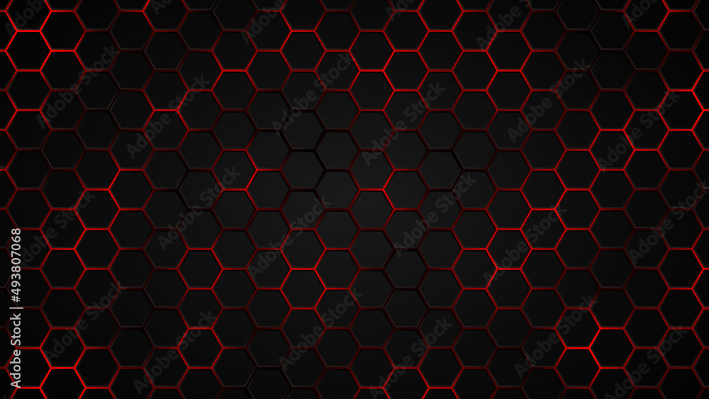 Abstract Futuristic background with hexagons . dark sci-fi hi-tech