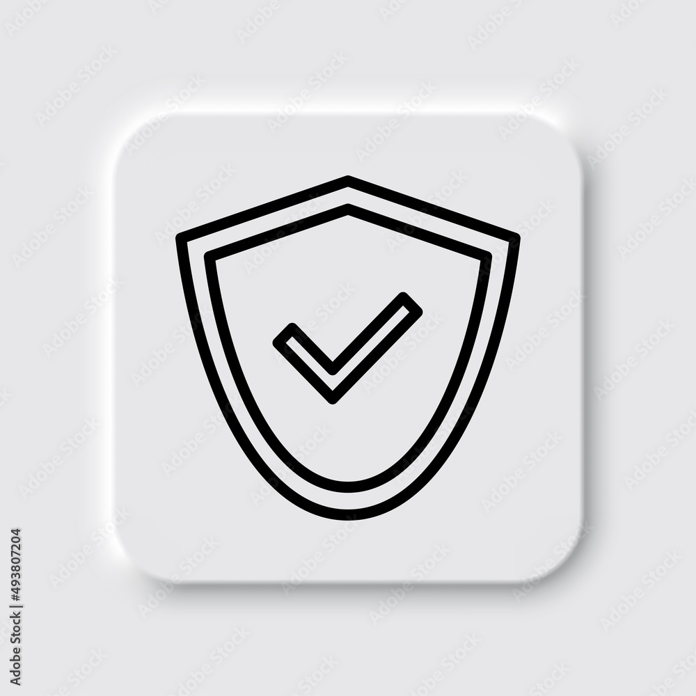 Security vector, simple icon. Flat desing. Neumorphism design.ai Security vector, simple icon. Flat desing. Neumorphism design.ai
