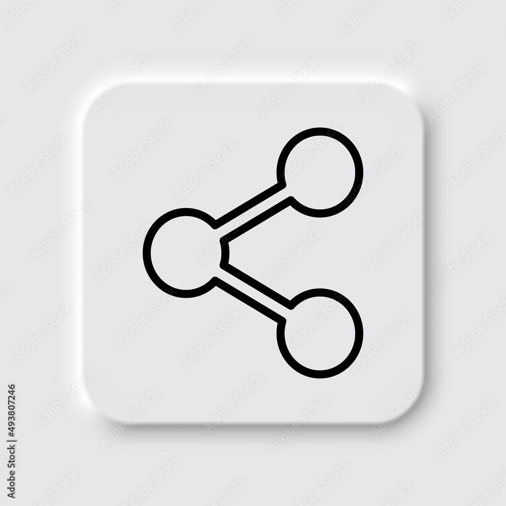 Share simple icon vector. Flat desing. Neumorphism design.ai Share simple icon vector. Flat desing. Neumorphism design.ai