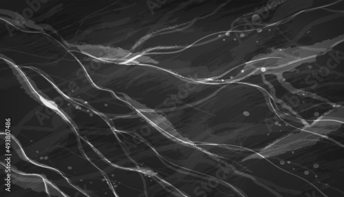 Black marble texture vector background, luxury minimal wallpaper, abstract dark stone floor design. Black marble simple banner. Kitchen granite material top view, gray elegant backdrop white lines.