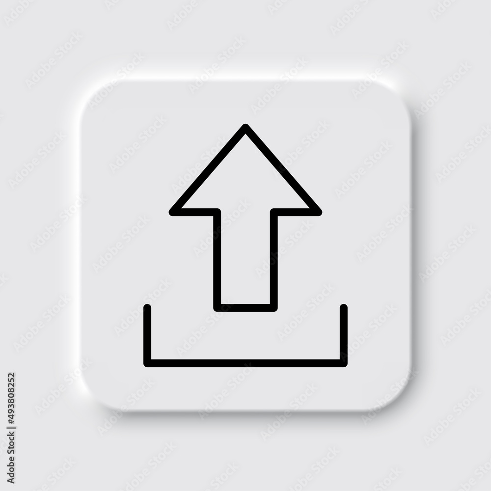 Upload simple icon, vector. Flat desing. Neumorphism design.ai Upload simple icon, vector. Flat desing. Neumorphism design.ai