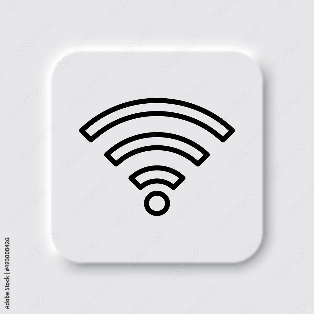 WiFi simple icon vector. Flat desing. Neumorphism design.ai WiFi simple icon vector. Flat desing. Neumorphism design.ai