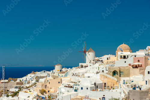 Architecture of Oia village on Santorini island 